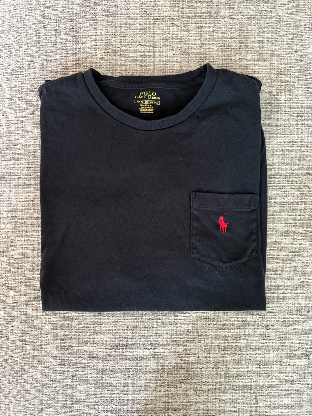 Polo by Ralph Lauren Black Short-Sleeve Pocket Tee with Red Pony